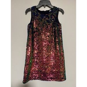 Gap Girls Rainbow Sequin Dress Size Medium Holiday Party Festive